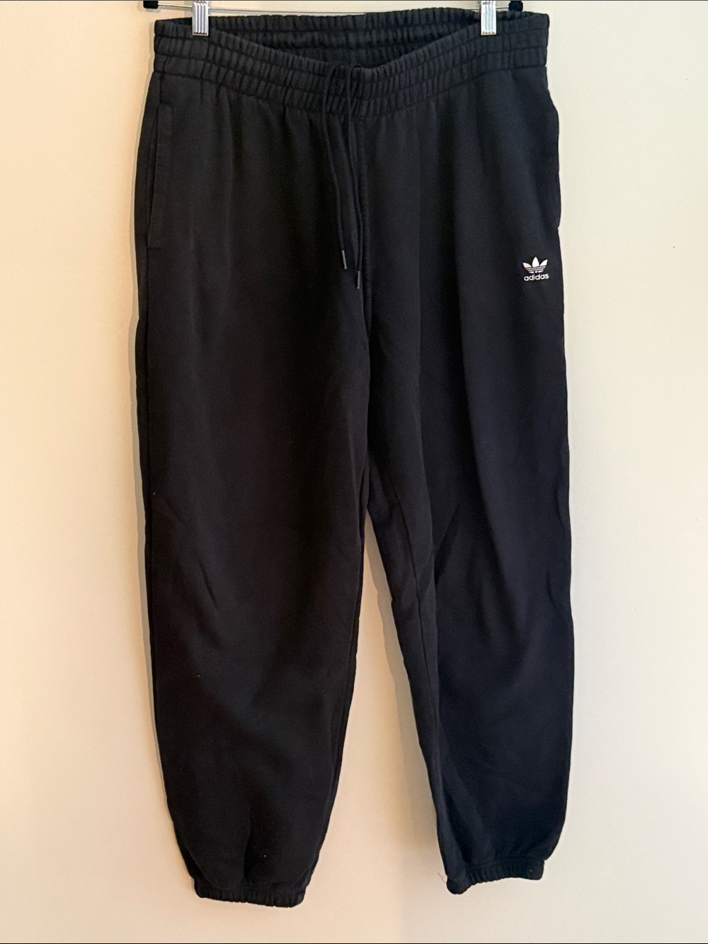 adidas Black Women's Trefoil Joggers with Elastic Waist